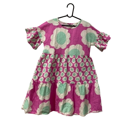 Kids Gorman Pink Dress with white and green flowers Size 6 / 7 