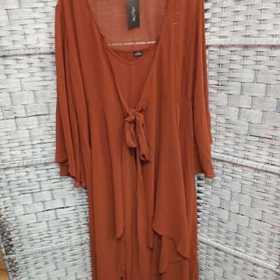 City Chic Womens  Size S Maxi Dress Brown 