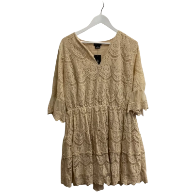 City Chic Womens Dress Lace Flirt Size M / Buttermilk