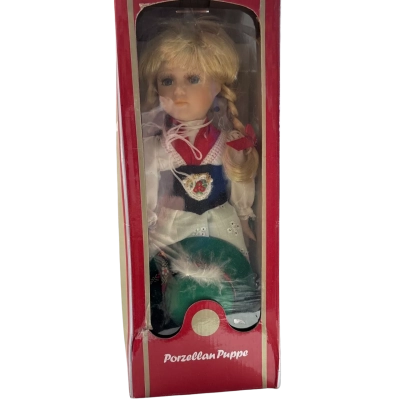 VINTAGE (Porcelain Doll)!PORZELLAN PUPPE IN ORIGINAL PACKAGING 