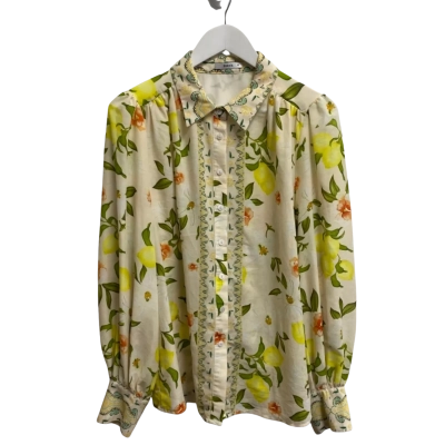 Sheike Womens  Size 16 Long Sleeve Top Pattern / Floral / Yellow 