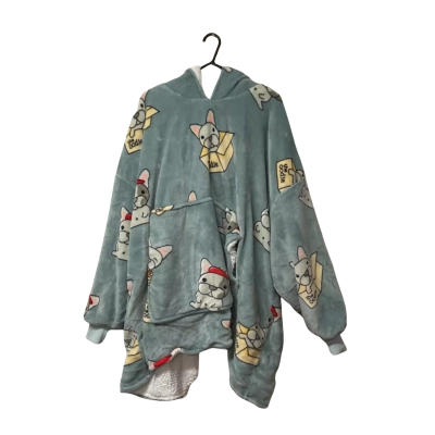 Womens Oodie One Size Blue Pyjamas 
