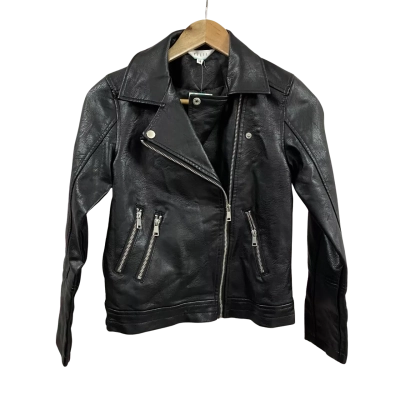Tilii Kids  Size 14 Faux Leather Biker Jacket Black 