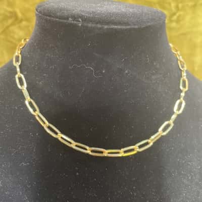 Gold Toned Paper Clip Chain 40cm