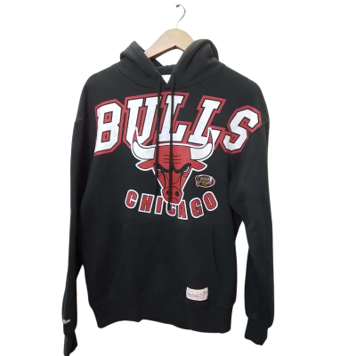 Mitchell & Ness Mens Size S Hoodie Black  / Red 