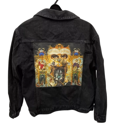 Cotton On Men’s Michael Jackson Dangerous Size M Denim Jacket Black  