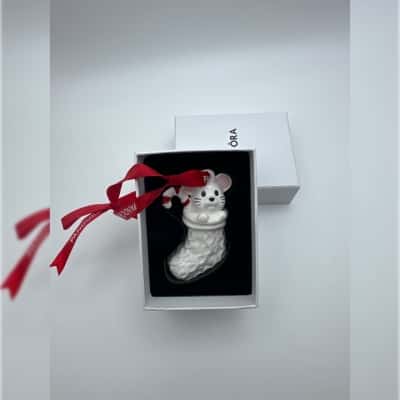 Pandora 2023 Christmas Holiday Ornament Mouse In Stocking Limited Edition 
