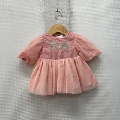 Origami Kids  Size 000 Dress With Headband Pink 