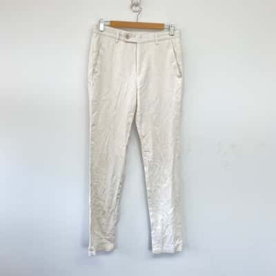 Connor White Skinny Cotton Linen Chino Pants  Size 28 