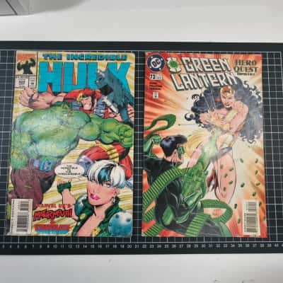 2x Vintage Comics Green Lantern Hulk PreOwned 