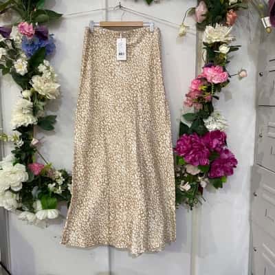 Seed Heritage Womens  Size 14 Maxi Midi Skirt Brown / Pattern / White 