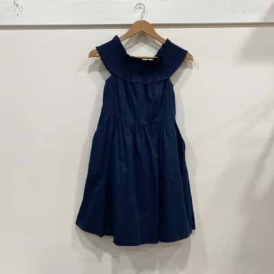 Portmans Womens  Size 10 Midi Dress Navy Blue 