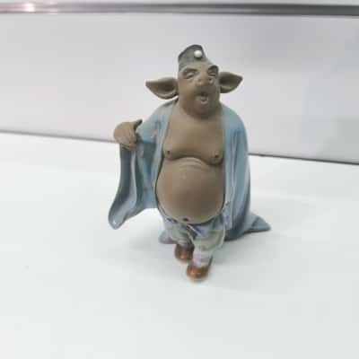 Vintage Chinese Shiwan Pottery Zhu Bajie (Pigsy) Figurine PreOwned 