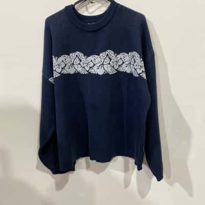 Ghanda Womens Blue  Crew Neck Jumper 