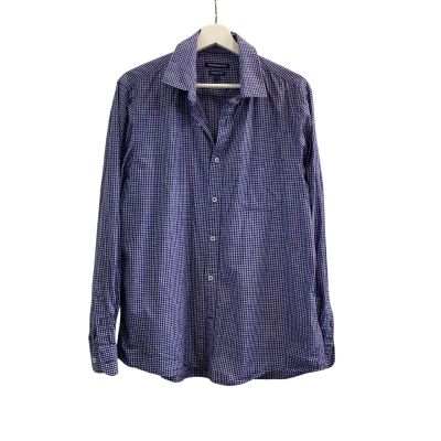 Sportscraft Mens  Size M Long Sleeve Shirt Blue / Checked / White 