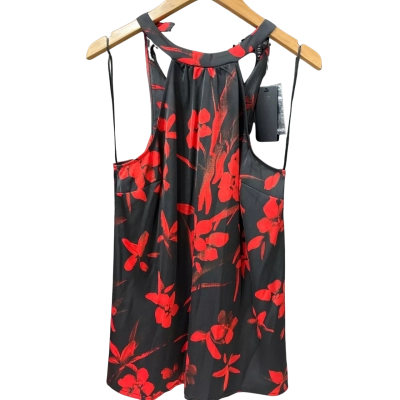 Guess Womens Size XS Floral Top Black  / Red 