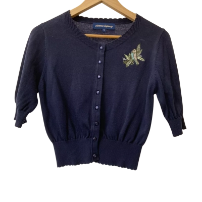 Princess Highway Vintage Inspired Brand Embroidered Cropped Cardigan Size 12