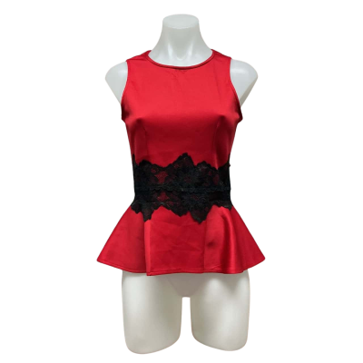 AX Paris Womens  Size 10 Sleeveless Top Black  / Red 