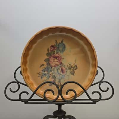 Vintage Italian Floral Ceramic Dish - 30cm
