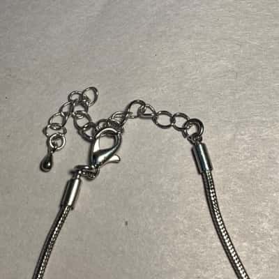 Anna Nova Silver Toned Necklace With Green and Silver Pendant 