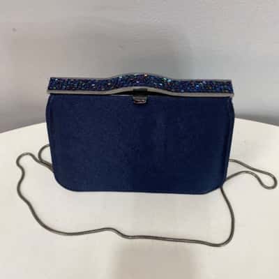 Olga Berg Womens Small Handbag / Shoulder Bag Blue 