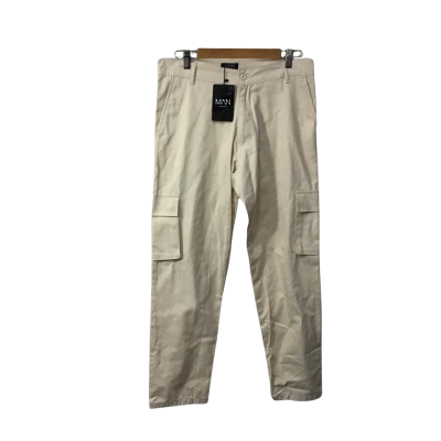 Boohoo Man Mens Size M Stone Relaxed Fit Cargo Chino Pants (new)
