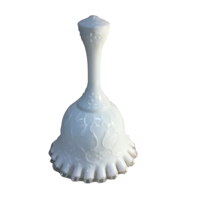 Fenton White Patterned Bell Approx 16 x 10cm