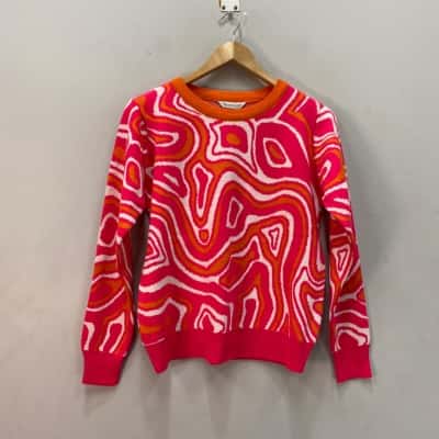 Yellowmoon Womens  Size S/M Jumper Orange / Pink  / White 