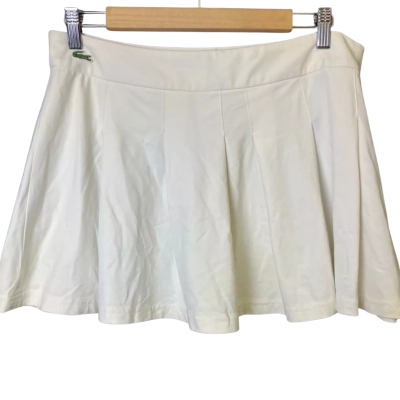 Lacoste Womens  Size 44 / L Midi Skirt Cream / Off White 