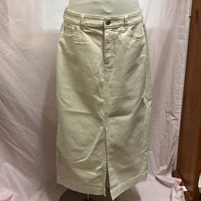 Sportscraft Womens  Size 14 Midi Skirt Cream 