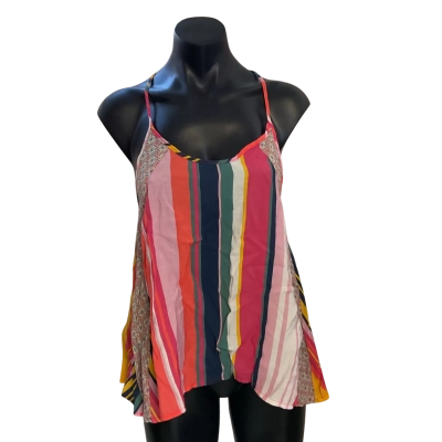 Puramania  Womens  Size 10 Shoestring Strap Top Multicoloured 