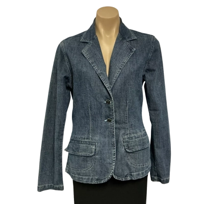 Glassons Womens Size 12 Blue Button up Denim Jacket 