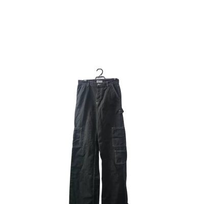 Zara Women's Size 8 Wide Leg Cargo Jeans in Dark Green 