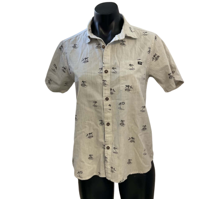 Billabong Mens  Size 14 Short Sleeve T-shirt Grey / Pattern 