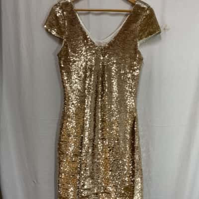 Portmans Signature Size 10 Gold Sequin Dress