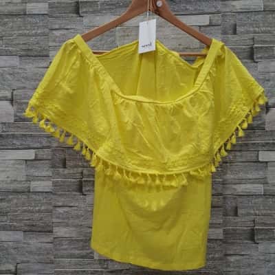Seed Womens  Size M Off-the-shoulder Top sun Yellow BNWT 
