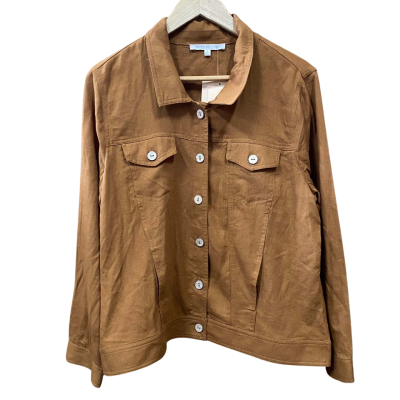 Noni B Brown Linen-Blend Jacket Size 14