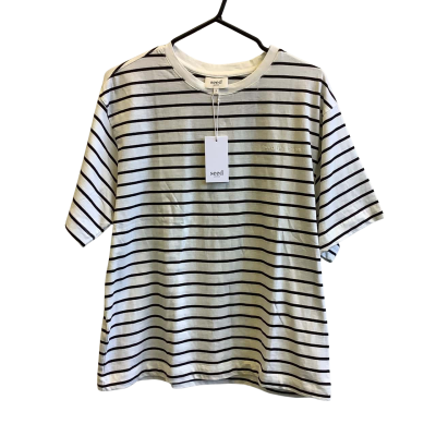 BNWT Seed Heritage Men's Size M T-Shirt White & Black Striped  