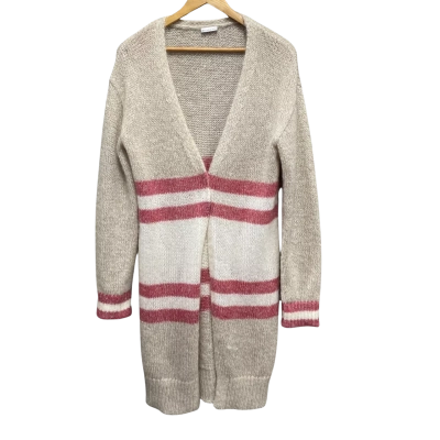 Bellas Hus Womens  Size S Longline Cardigan Brown / Red 