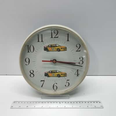 Vintage Wall Clock Dick Johnson 17 Shell Falcon V8 Touring Car Made in Japan 25cm