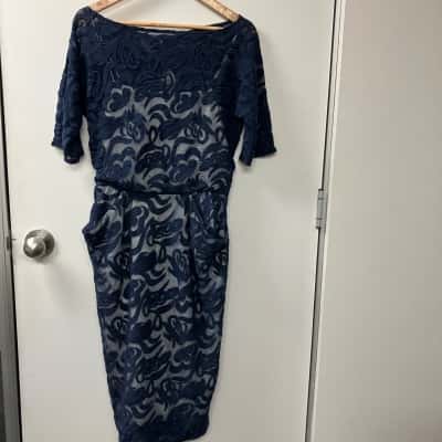 Carla Zampatti Womens  Size 12 Cocktail Dress Blue 