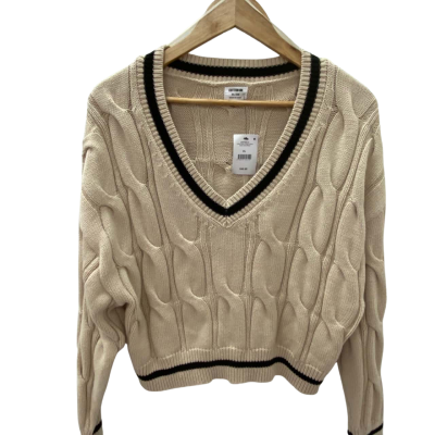 Cotton On Womens  Size XL Cropped Jumper Beige / Black  