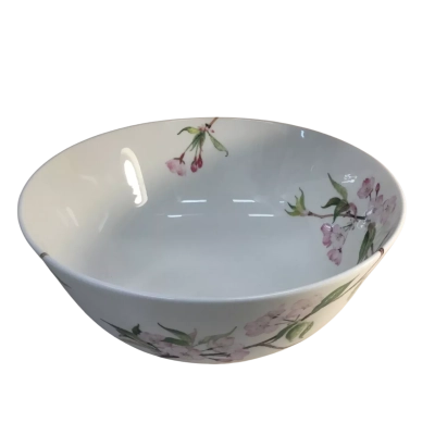 Beautiful Floral and White Bowl Approx 26 x 11cm