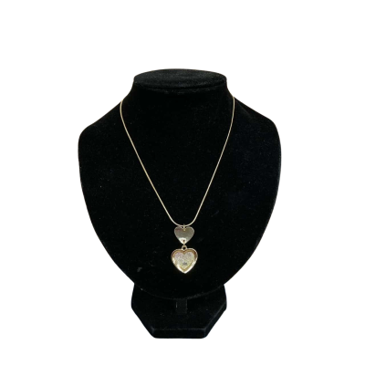 JLO Womens Necklace Double Gold tone Heart Necklace