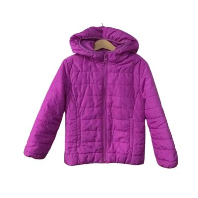 Gap Kids Girls Size 6-7 Pink Zip Front Hooded Puffer Jacket