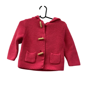 GORGEOUS COUNTRY ROAD BABY KNIT CARDI WITH HOOD. SIZE 6-12 months