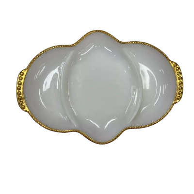 Vintage Fire King Milk Glass Divided Dish