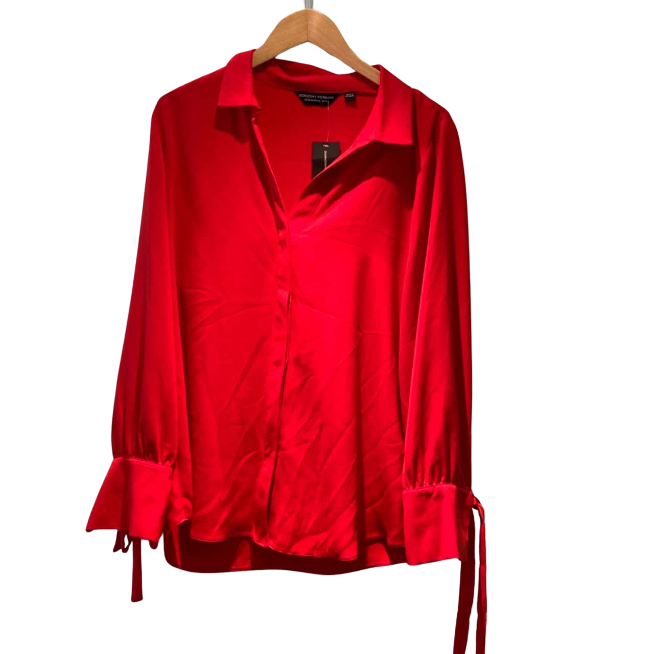 Dorothy Perkins Womens Size 14 Button Up / Long Sleeve Red