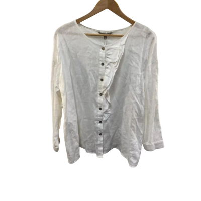 BNWT Yarra Trail Womens  Size 16 Button Up Top White RRP $129