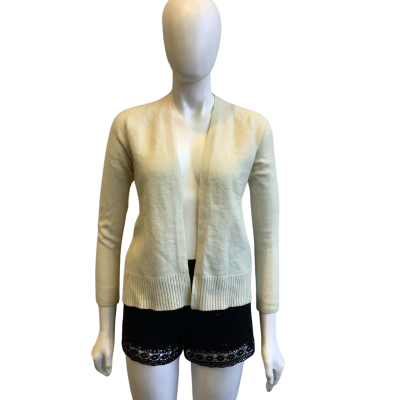 Gap Women's Label Size M Cashmere Cropped Open Cardigan Cream 